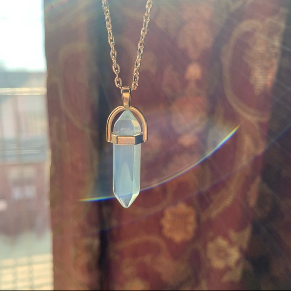 Moonstone Crystal Chocker 2 Layer Necklace NWOT - Picture 5 of 8